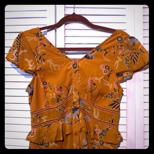 Gold Floral Maxi Dreas